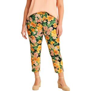 7 for all Mankind Womens Gwenevere Skinny Jeans Cropped Stretch Floral Size 27